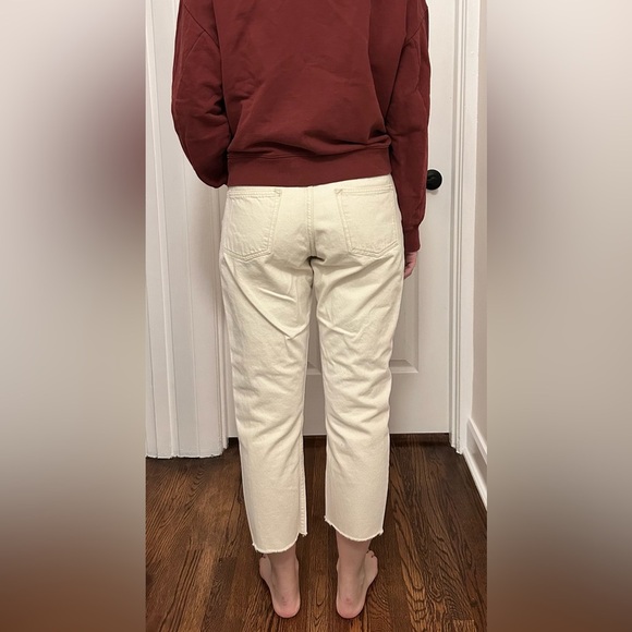 Quiksilver cream ankle denim jeans, 30, fits Medium, Summer Pants, raw edge hem - Picture 11 of 11